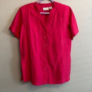 Christie & Jill- bright pink vintage blouse- Size Medium